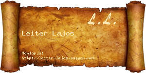 Leiter Lajos névjegykártya